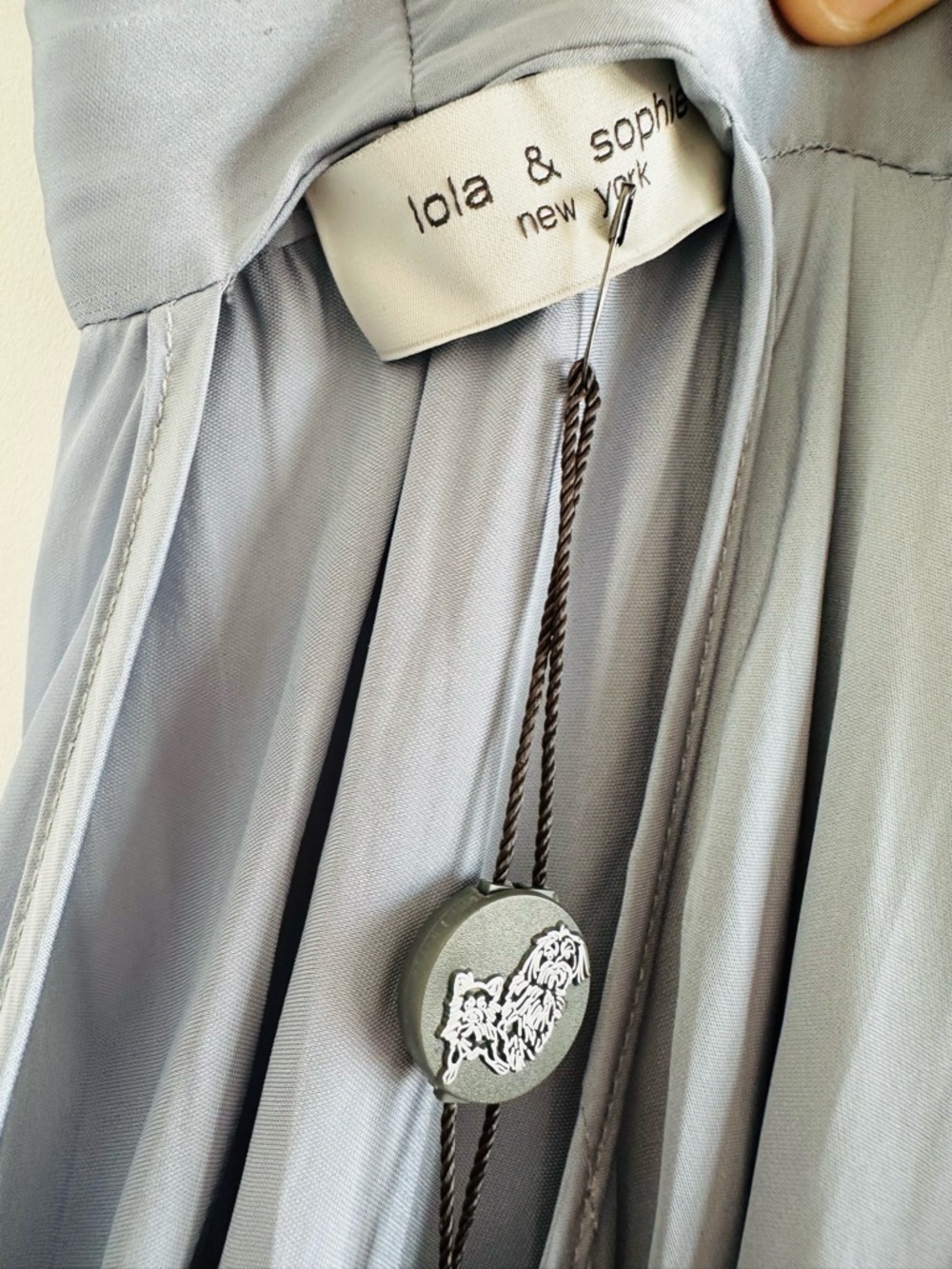 Lola & Sophie One-Shoulder Maxi Dress in Silk Feels Soft Steel Blue - Picture 3 of 4